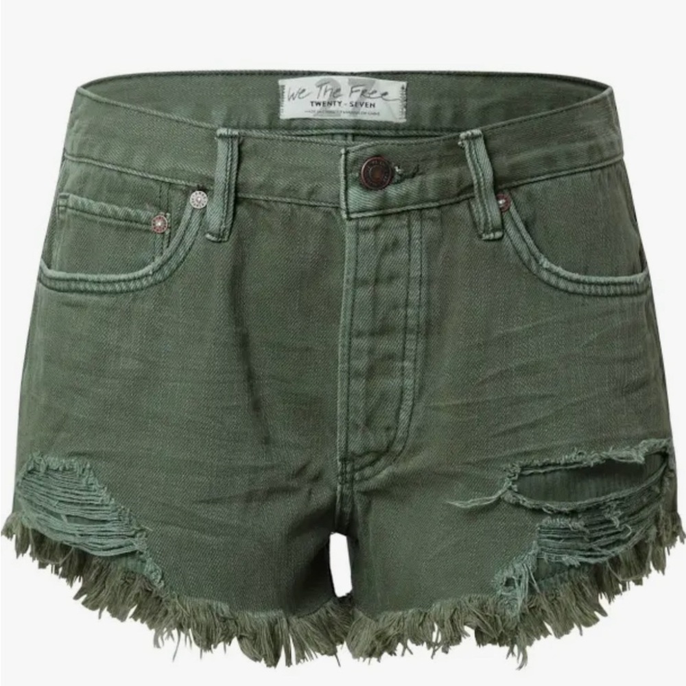 Green free people Jean shorts